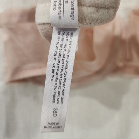 Auden Pink Lace Unlined Balconette Coverage Underwire Bra - Picture 6 of 16